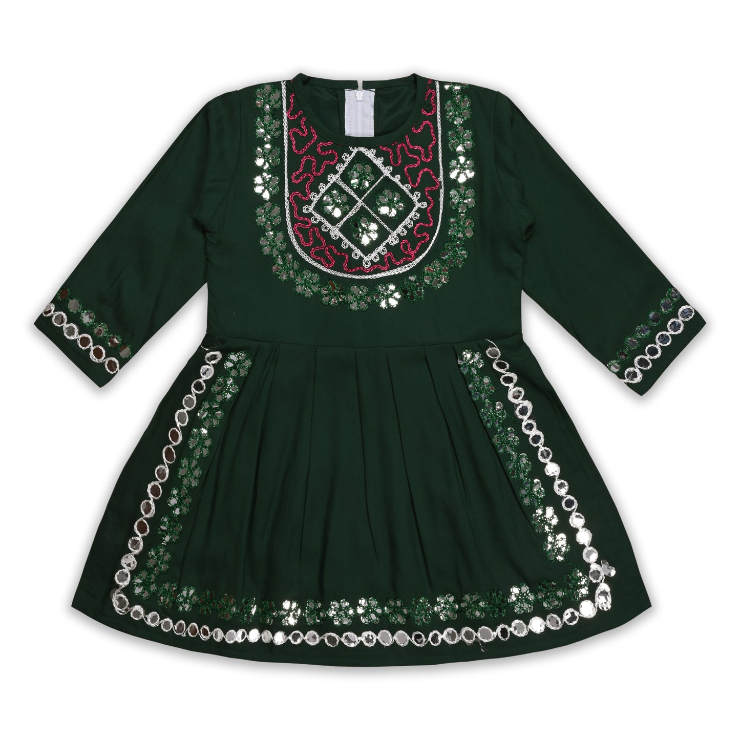 Girls Satin Kurti with Sharara Pants Set