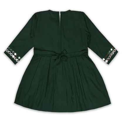 Girls Satin Kurti with Sharara Pants Set
