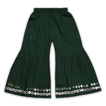 Girls Satin Kurti with Sharara Pants Set