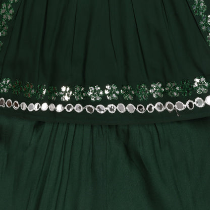 Girls Satin Kurti with Sharara Pants Set