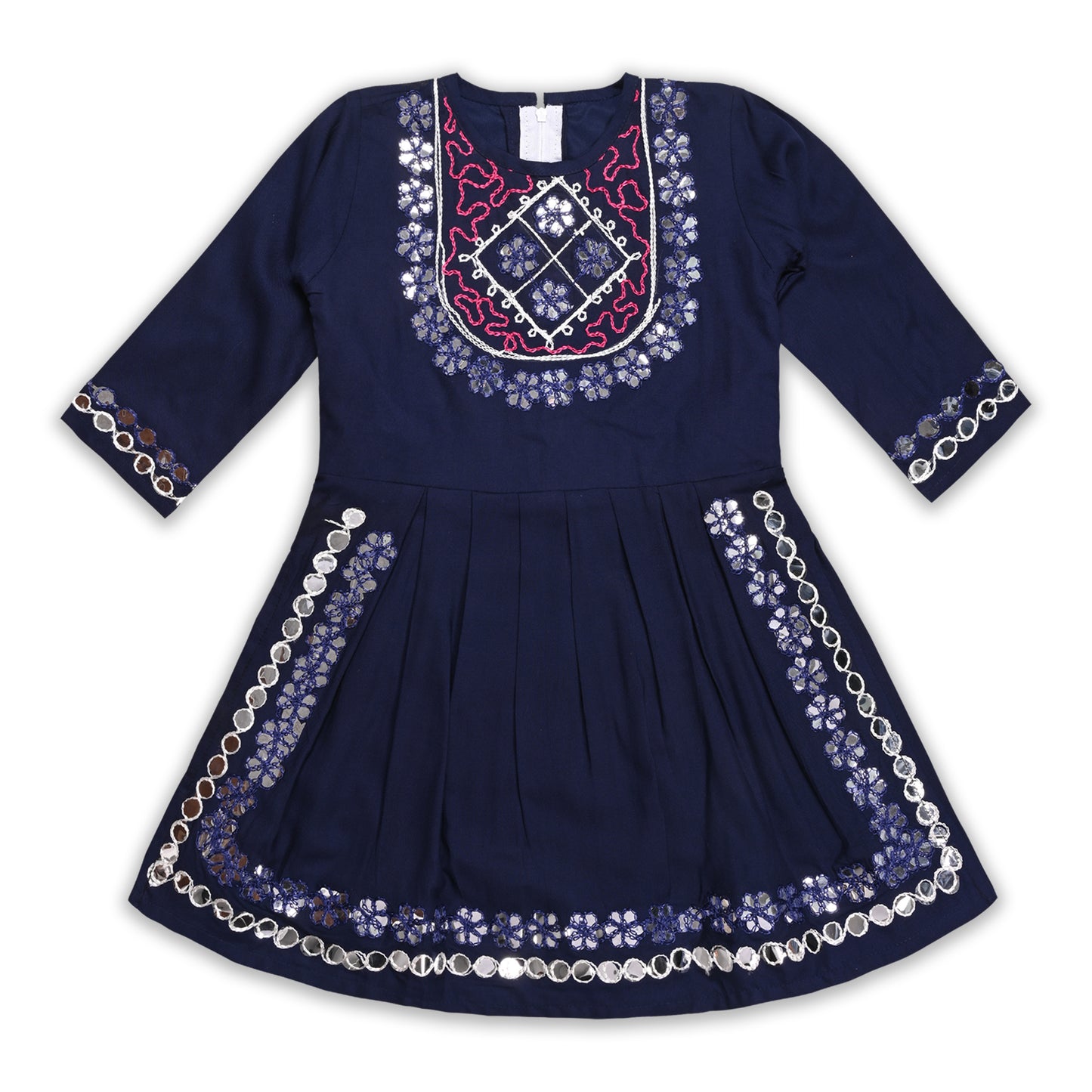 Girls Satin Kurti with Sharara Pants Set