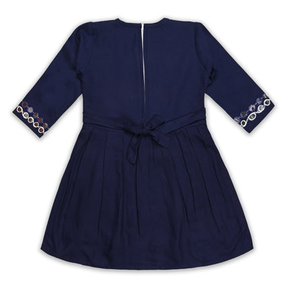 Girls Satin Kurti with Sharara Pants Set