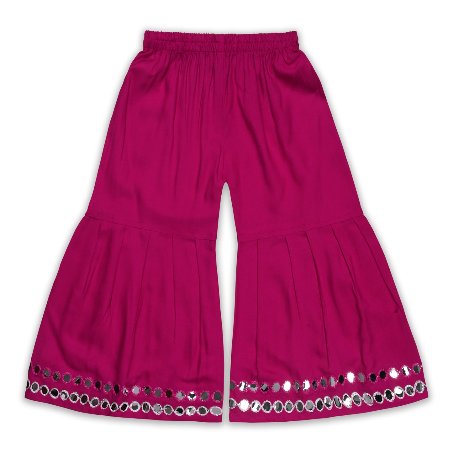 Girls Satin Kurti with Sharara Pants Set