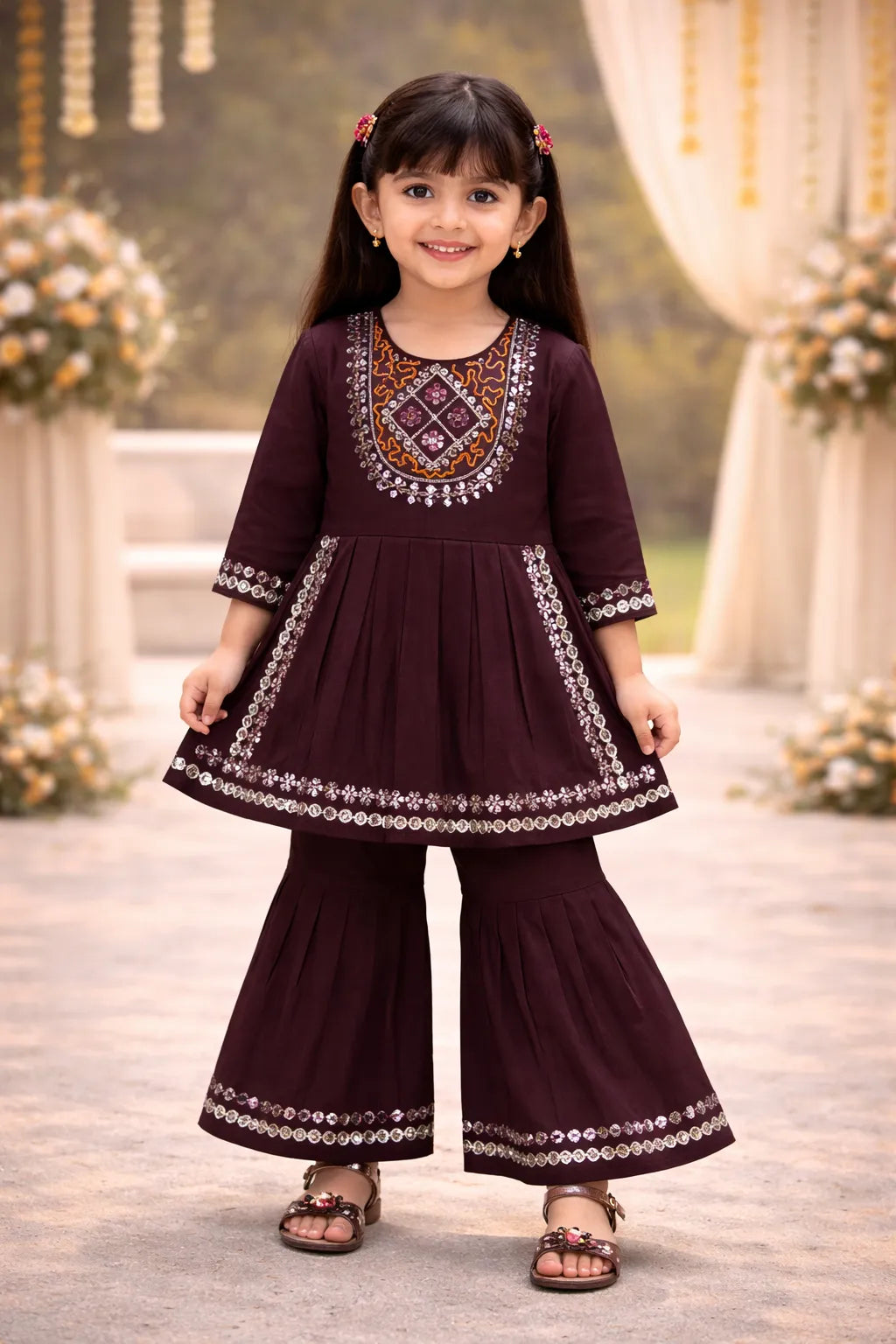 Elegant Rayon Ethnic Kurti Set with Sharara