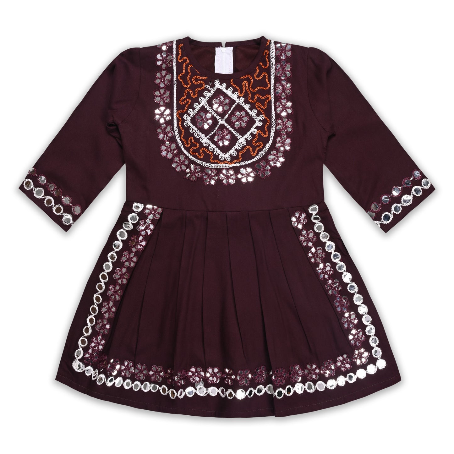 Girls Satin Kurti with Sharara Pants Set