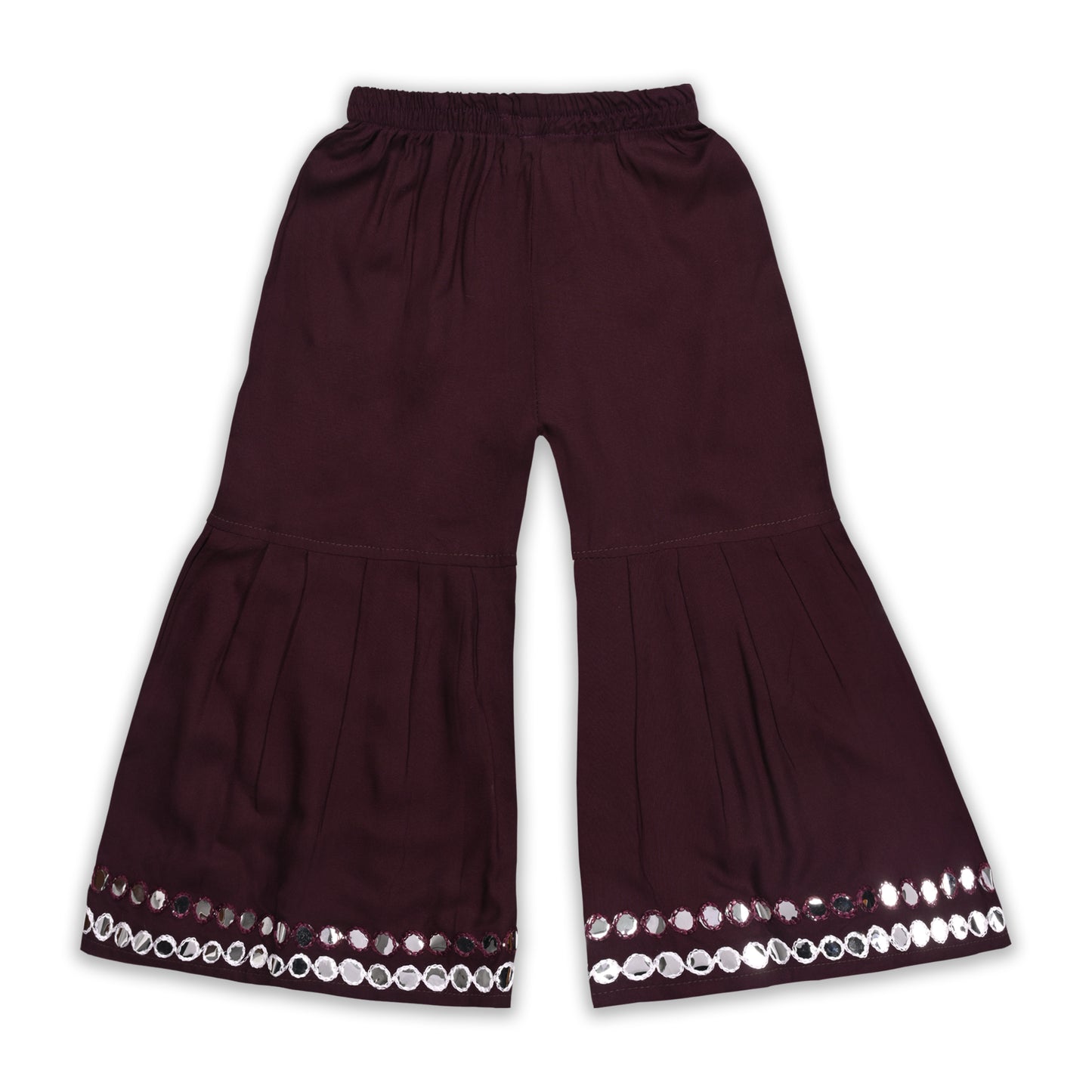 Girls Satin Kurti with Sharara Pants Set
