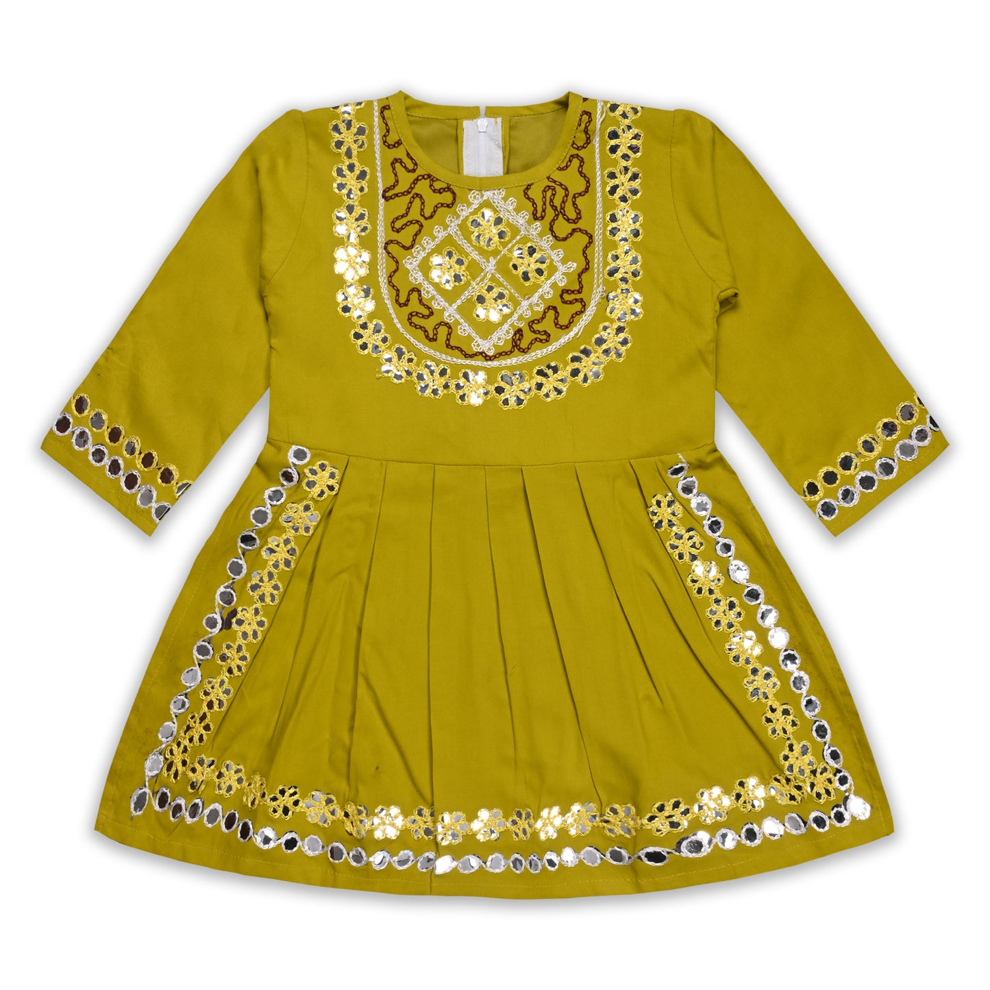 Girls Satin Kurti with Sharara Pants Set