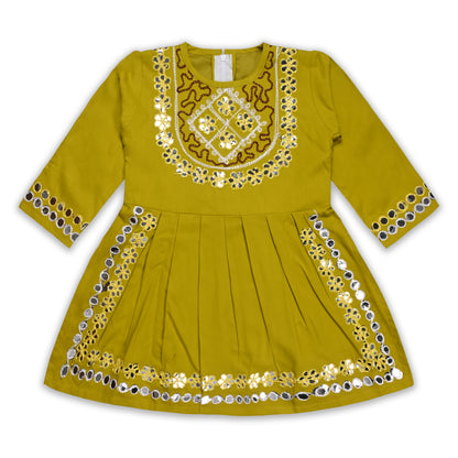 Girls Satin Kurti with Sharara Pants Set