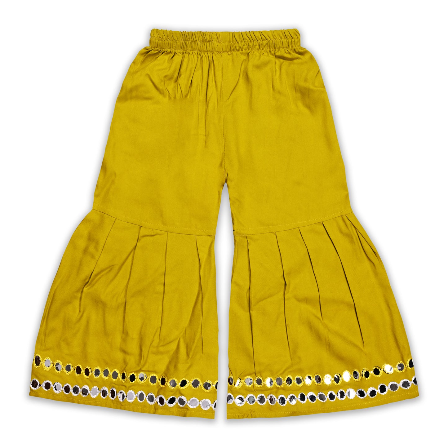 Girls Satin Kurti with Sharara Pants Set