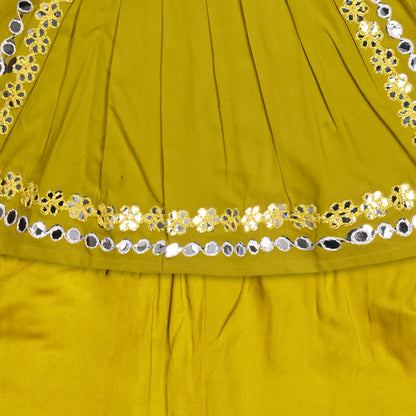 Girls Satin Kurti with Sharara Pants Set