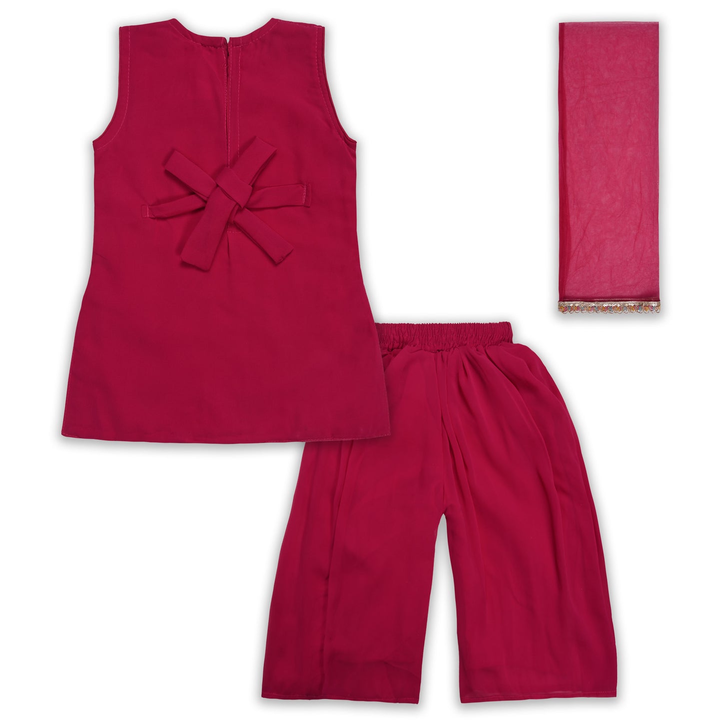 Girls Ethnic Kurta Palazzo Set with Dupatta