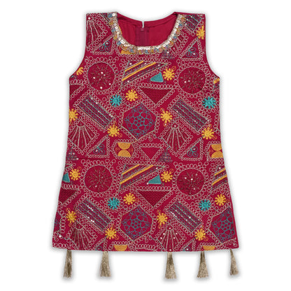 Girls Ethnic Kurta Palazzo Set with Dupatta