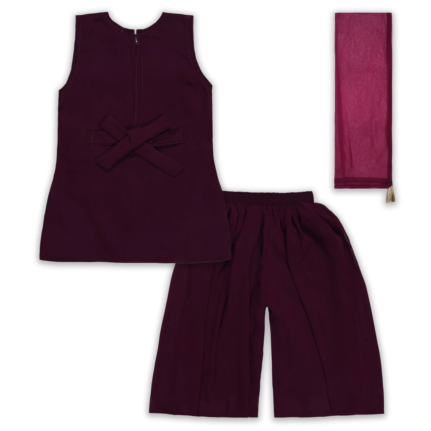 Elegant Georgette Ethnic Kurti Set with Palazzo & Dupatta