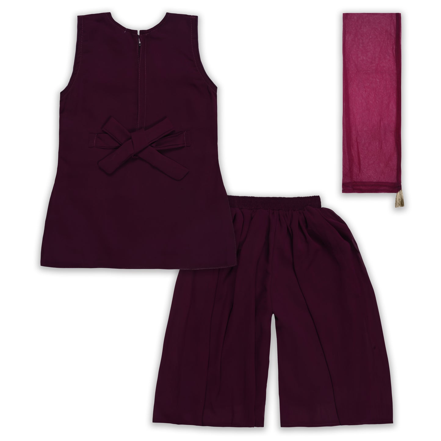 Girls Ethnic Kurta Palazzo Set with Dupatta