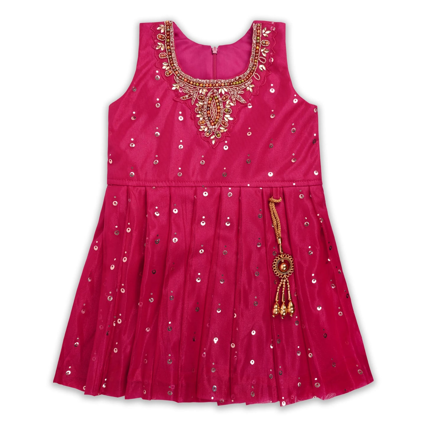 Girls Ethnic Georgette Kurti Set with Sharara & Dupatta – Embellished Party Wear (3-Piece Set)