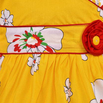 Girls Cotton Polka Printed Summer Dress