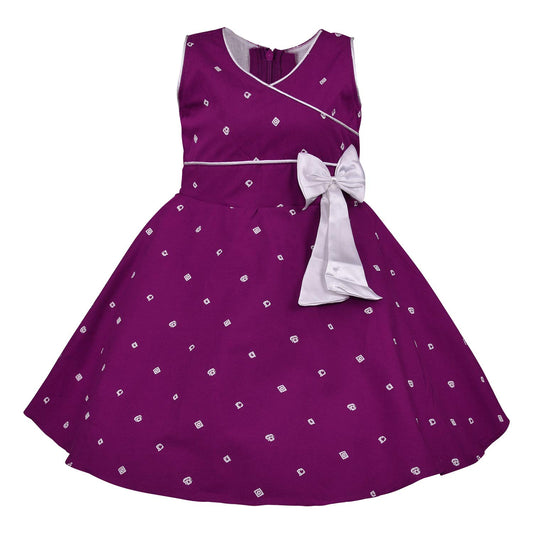 Girls Cotton Polka Printed Summer Dress