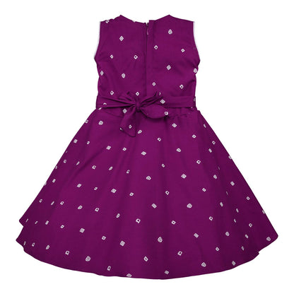 Girls Cotton Polka Printed Summer Dress