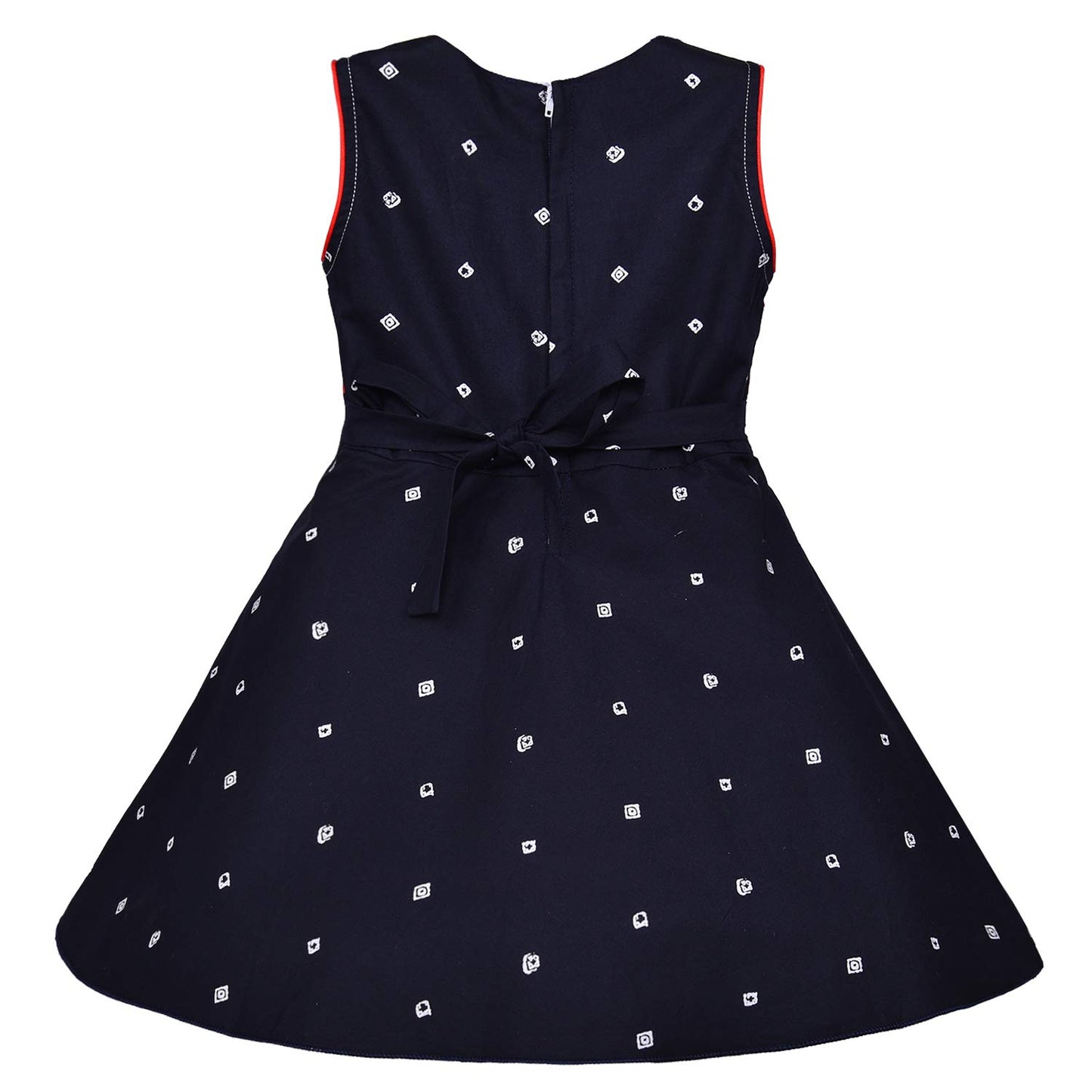 Girls Graphic Printed A-line dress with bow design