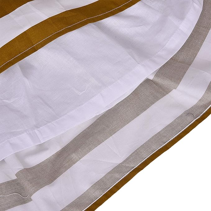 Girls Cotton Sleeveless Striped Party Wear Frock with Bow & Brooch Detail