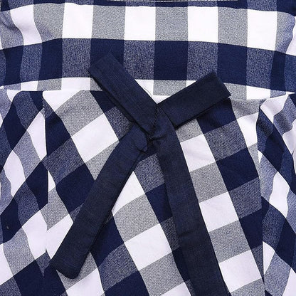 Girls Cotton Checked Party Wear Frock with Bow Detail