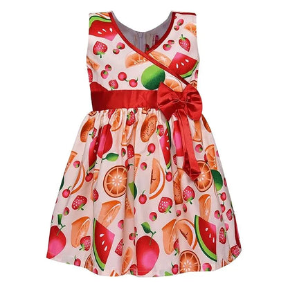 Girls Pure Cotton Printed Summer Casual Dress