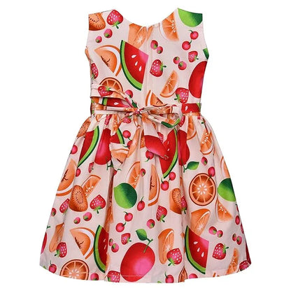 Girls Pure Cotton Printed Summer Casual Dress