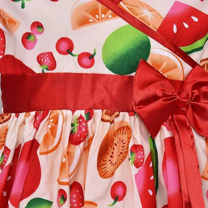 Girls Pure Cotton Printed Summer Casual Dress