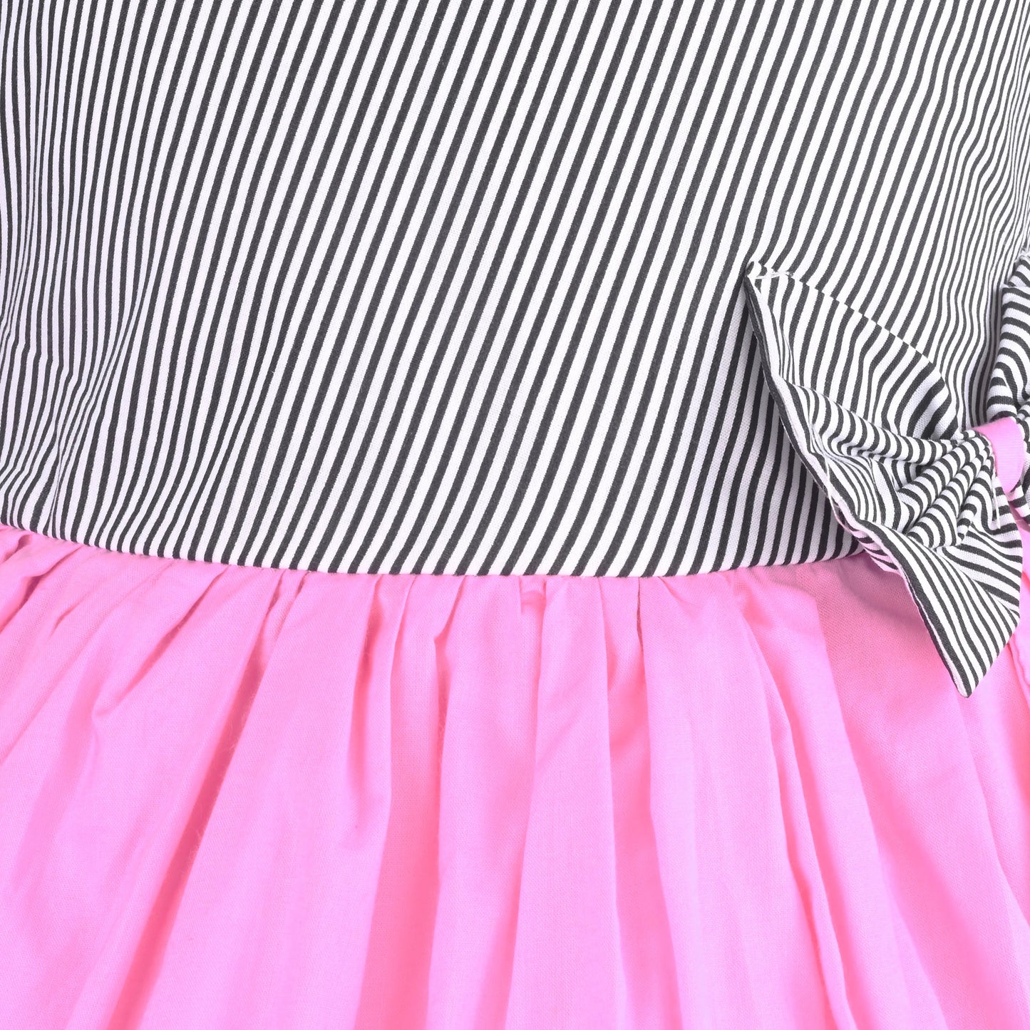 Girls Cotton Sleeveless Party Dress with Bow Detail