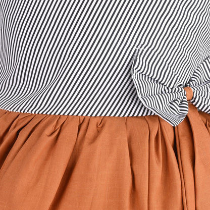 Girls Cotton Sleeveless Party Dress with Bow Detail