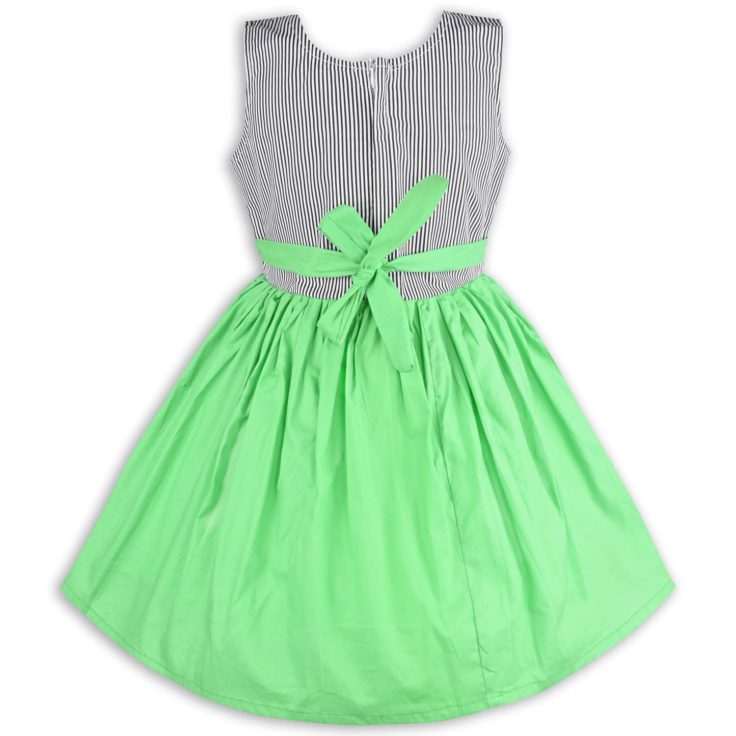 Girls Cotton Sleeveless Party Dress with Bow Detail