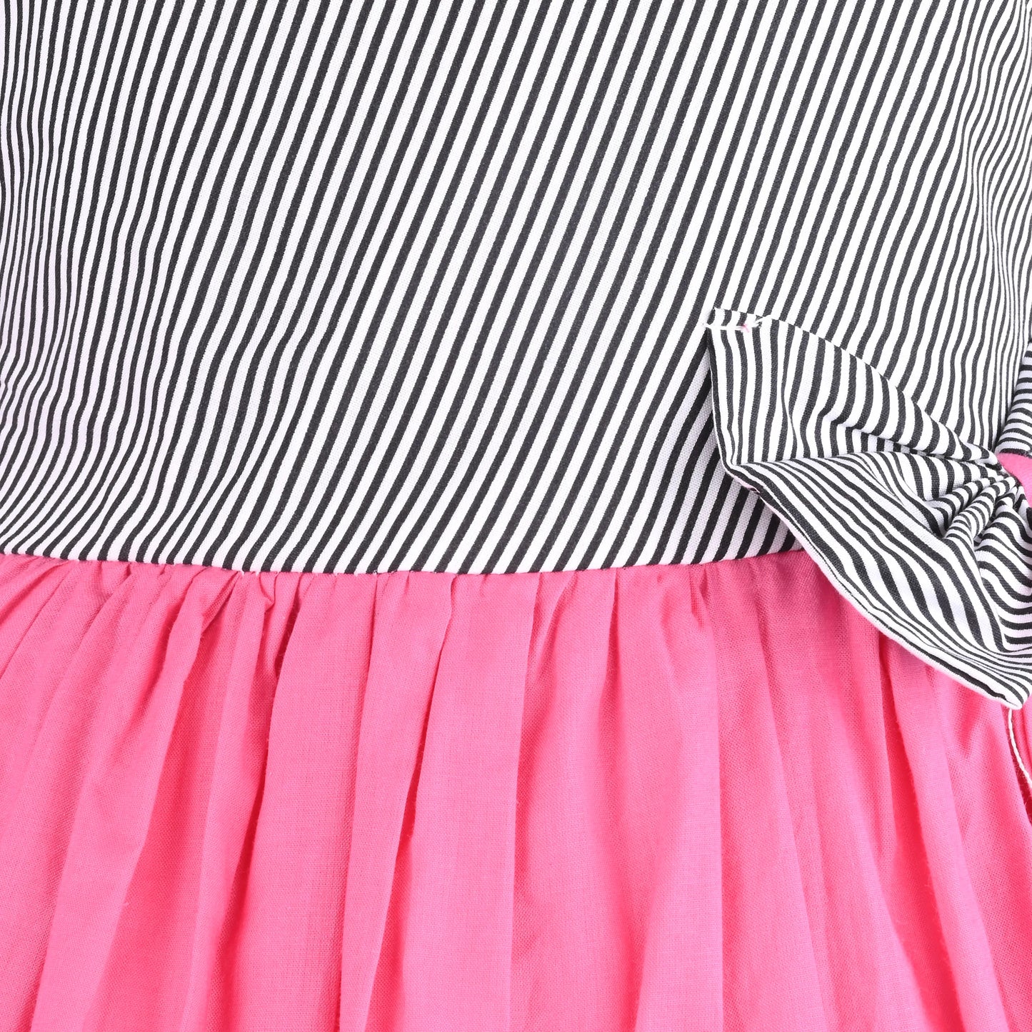 Girls Cotton Sleeveless Party Dress with Bow Detail