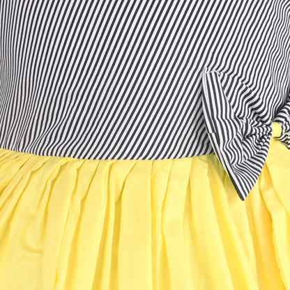 Girls Cotton Sleeveless Party Dress with Bow Detail