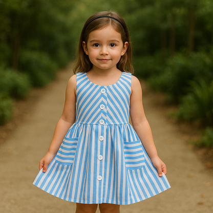 Wish Karo Girls Checked Casual Frock Dress