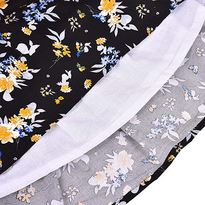 Girls Cotton Floral Party Wear Dress with Bow Belt – Soft & Comfortable