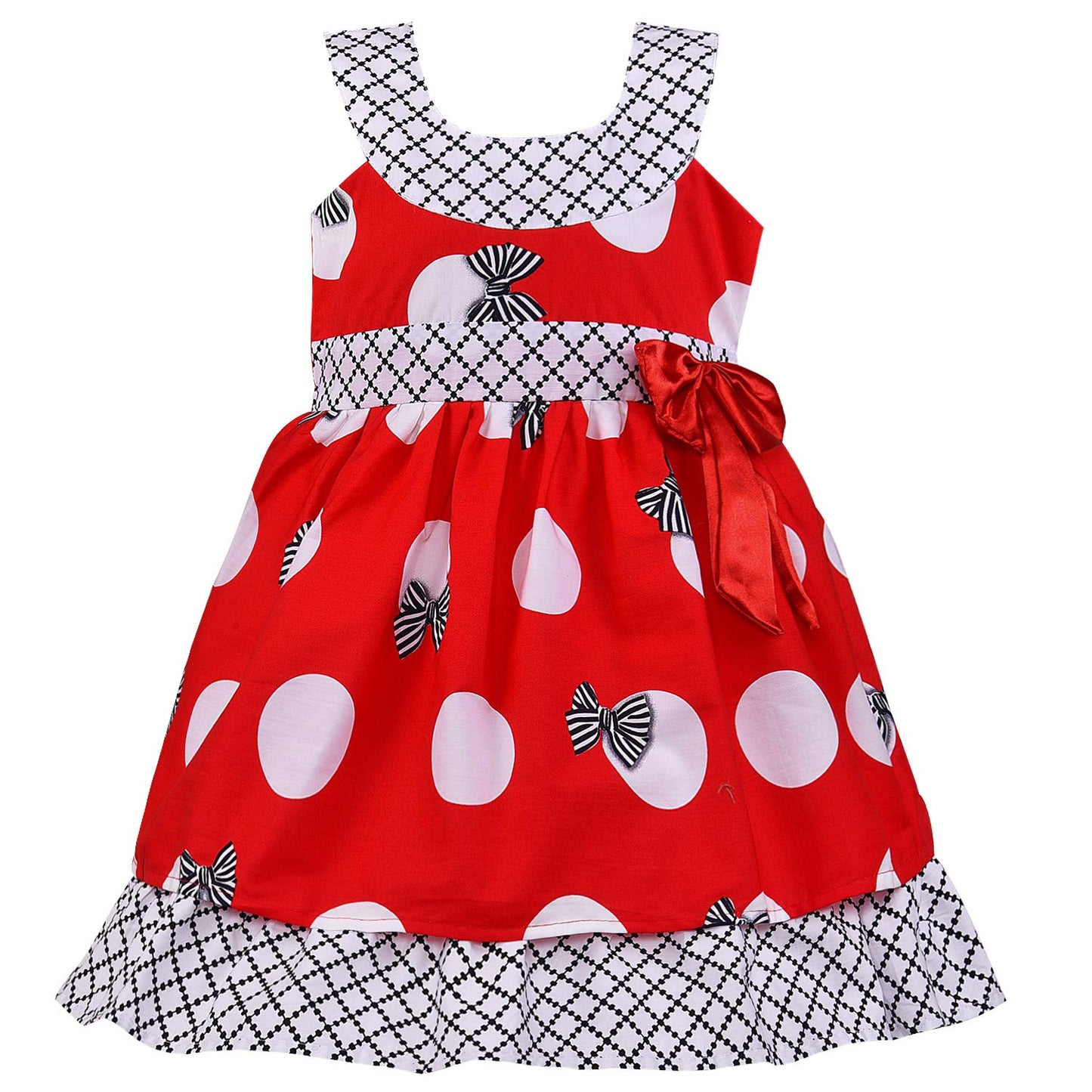 Girls Pure Cotton Printed Summer Casual Dress
