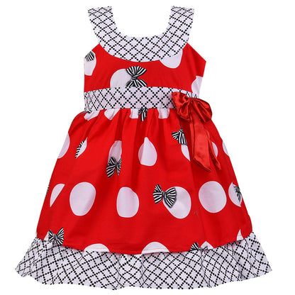 Girls Pure Cotton Printed Summer Casual Dress