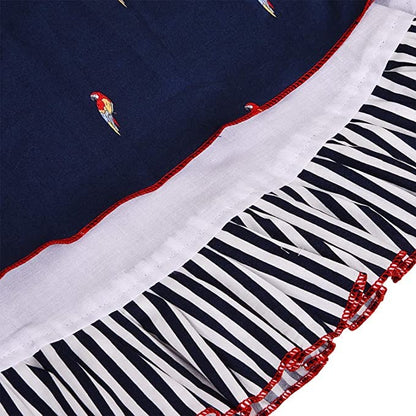 Girls Cotton Printed Party Wear Dress with Bow Belt – Soft, Stylish & Comfortable