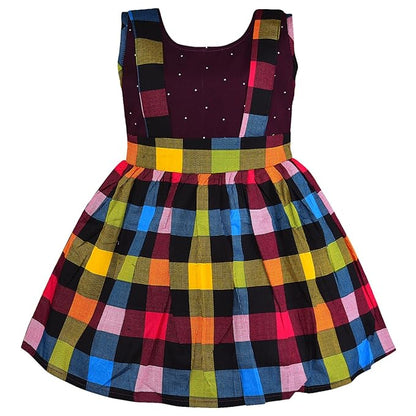 Girls Checkered Cotton Summer Casual Dress