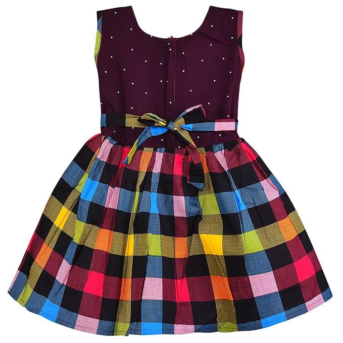Girls Checkered Cotton Summer Casual Dress