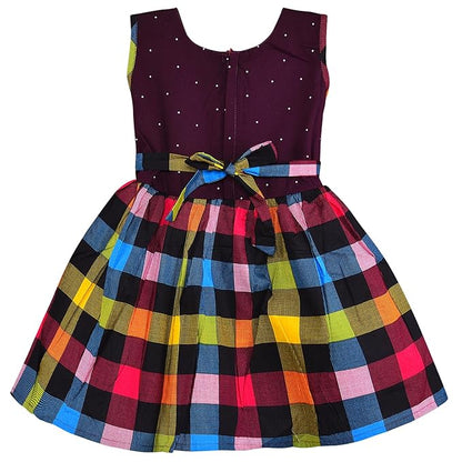 Girls Checkered Cotton Summer Casual Dress