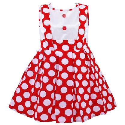 Girls Polka Dot Cotton Sleeveless Dress