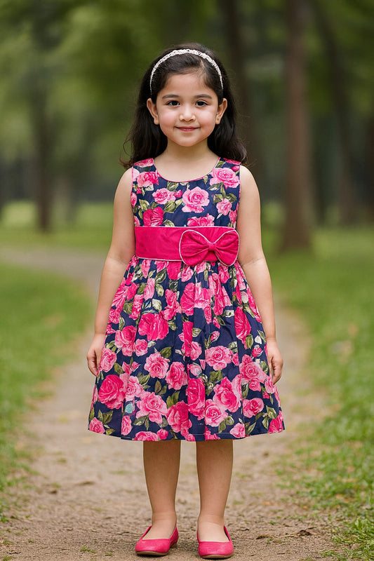 Girls Cotton Printed Summer Casual Dress