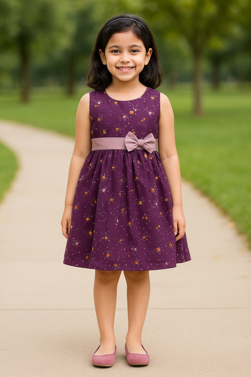 Girls Cotton Printed Summer Casual Dress