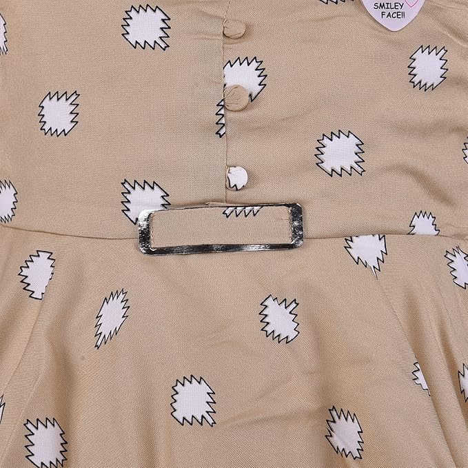 Girls Cotton Printed Sleeveless Dress with Belt | Soft & Breathable Kids Casual Party Dress