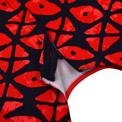 Girls Cotton Printed Party Wear Dress with Bow Belt – Soft, Stylish & Comfortable