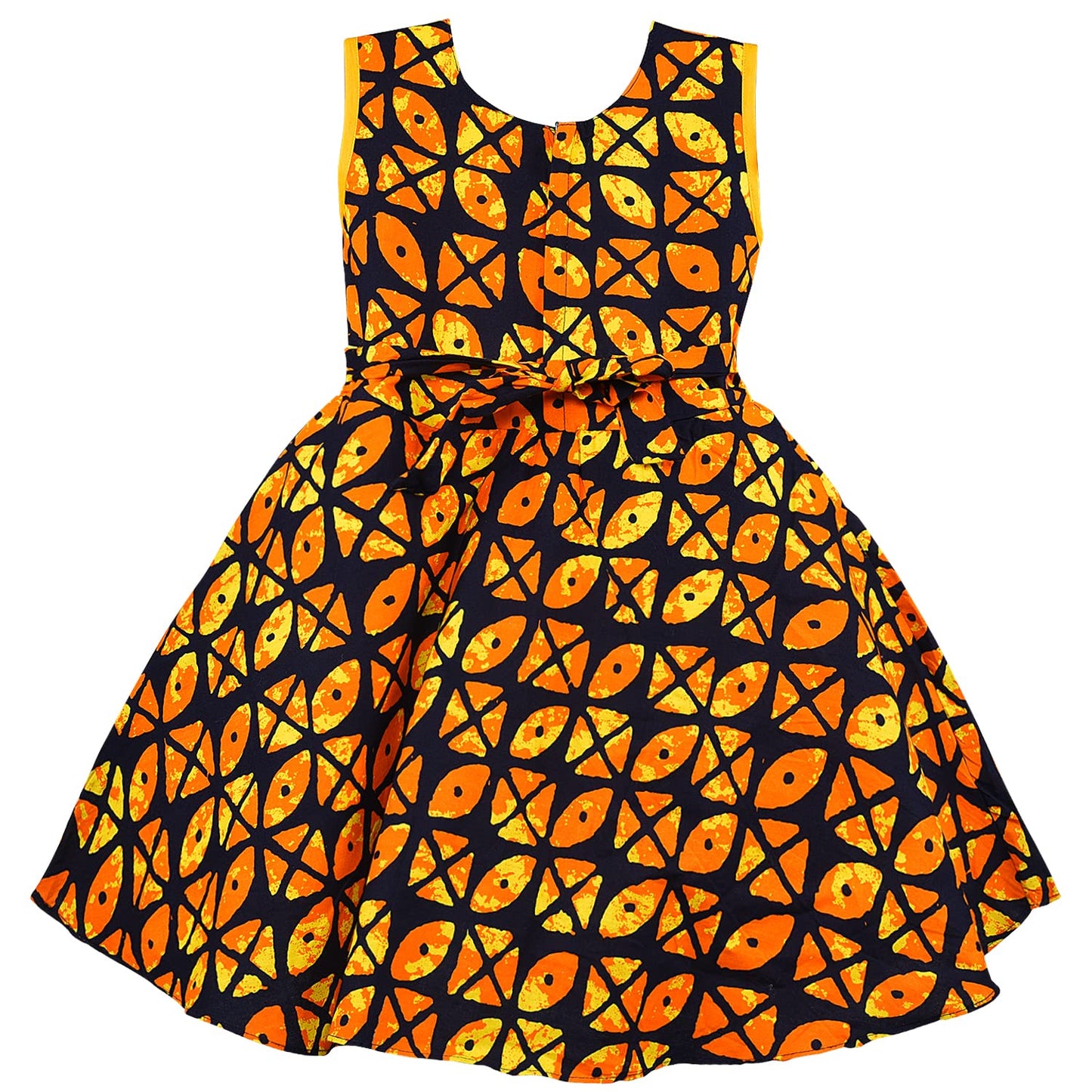 Girls Cotton Printed Party Wear Dress with Bow Belt – Soft, Stylish & Comfortable
