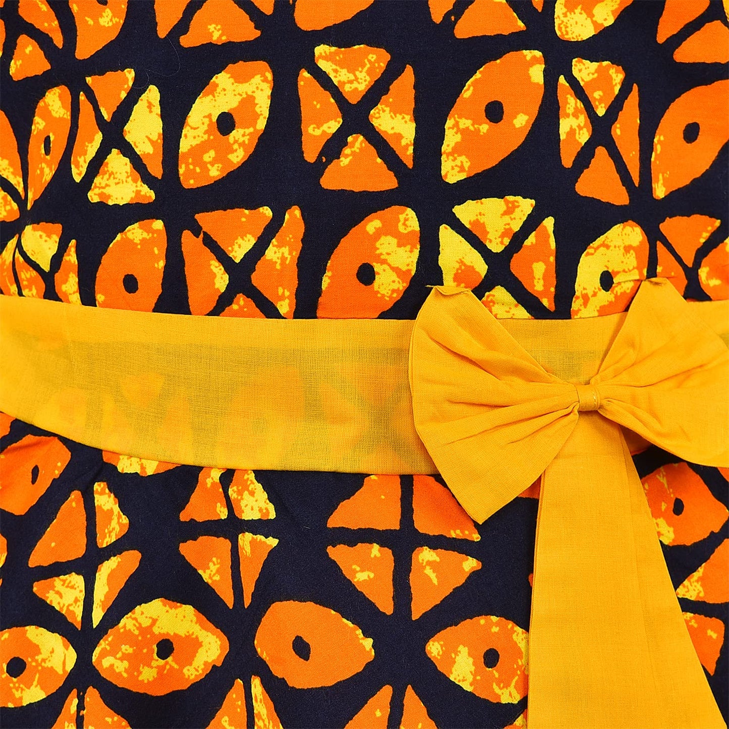 Girls Cotton Printed Party Wear Dress with Bow Belt – Soft, Stylish & Comfortable