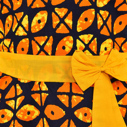 Girls Cotton Printed Party Wear Dress with Bow Belt – Soft, Stylish & Comfortable