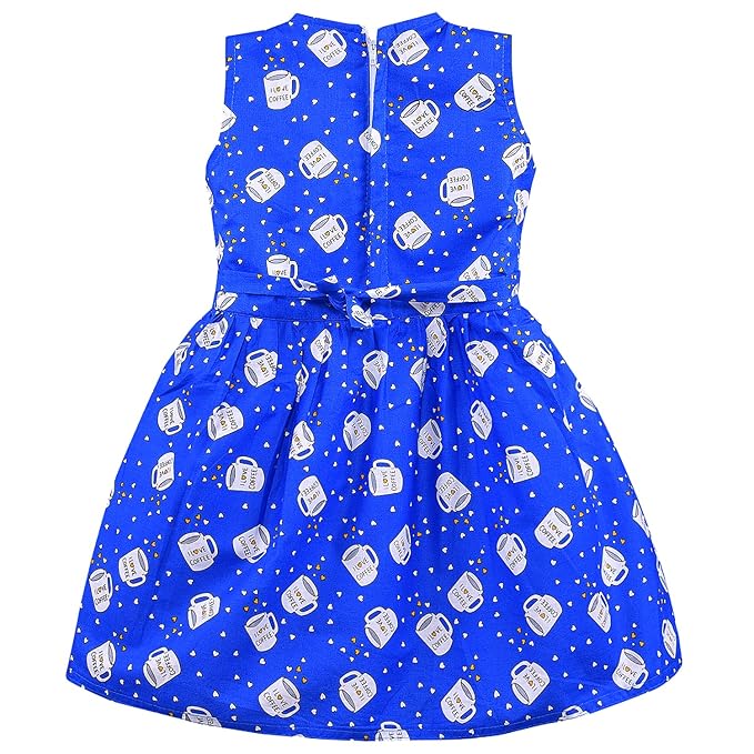 Girls Printed Cotton Sleeveless Dress